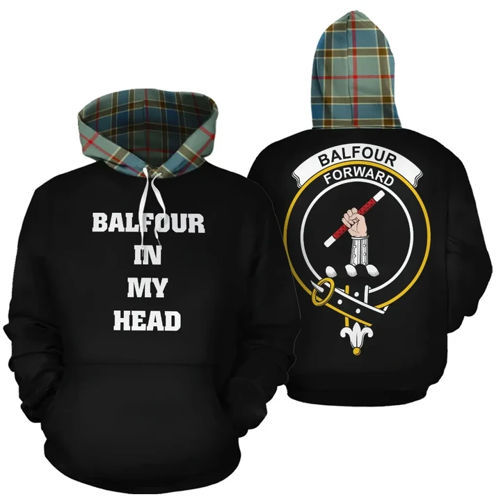 Balfour Blue In My Head Hoodie Tartan Scotland K32