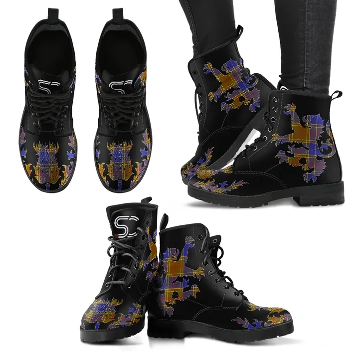 Balfour Modern Tartan Leather Boots Lion And Thistle TH8