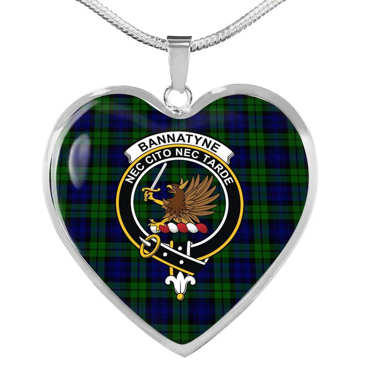 Bannatyne Tartan Crest Heart Necklace HJ4