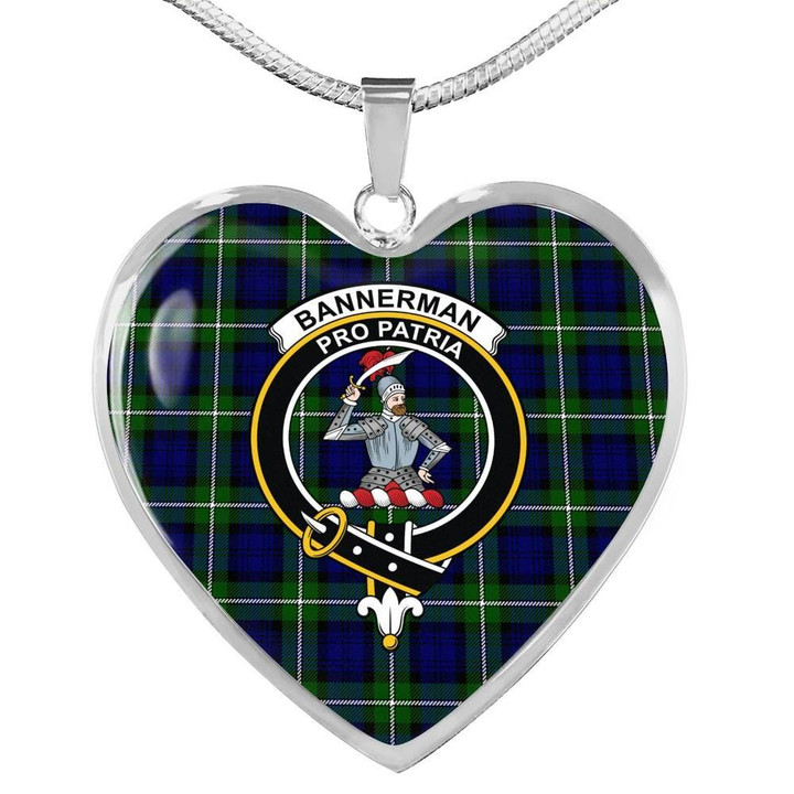 Bannerman Tartan Crest Heart Necklace HJ4