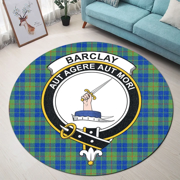 Barclay Hunting Ancient Clan Crest Tartan Round Rug K32