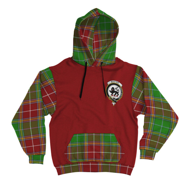 Baxter Clans Tartan All Over Hoodie - Sleeve Color - Bn
