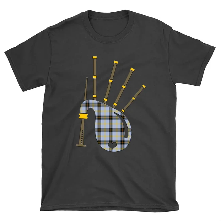Bell of the Borders Tartan Bagpipes Round Neck Unisex T-Shirt TH8
