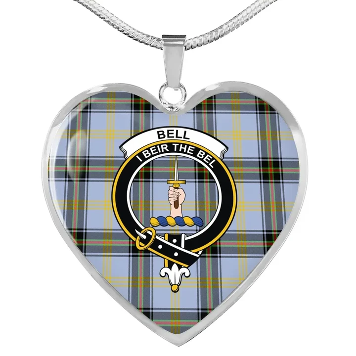 Bell of the Borders Tartan Crest Heart Necklace HJ4