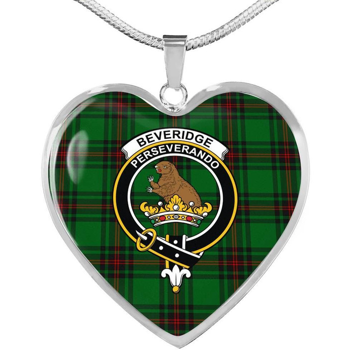 Beveridge Tartan Crest Heart Necklace HJ4