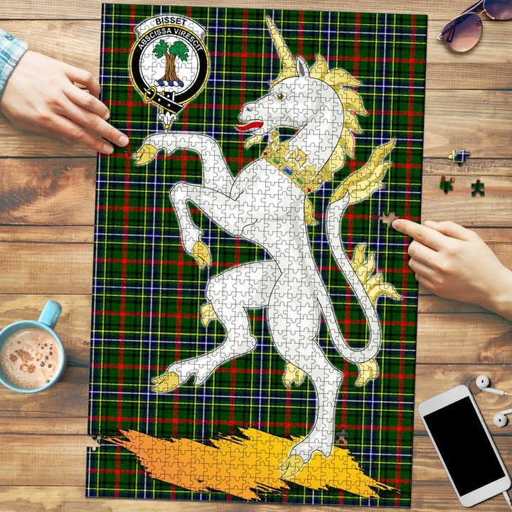 Bisset Clan Crest Tartan Unicorn Scotland Jigsaw Puzzle K32