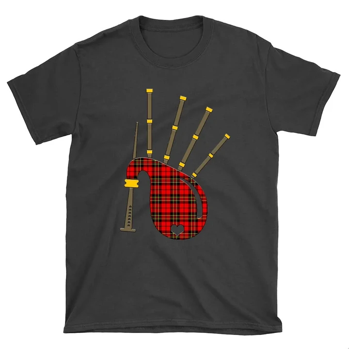 Brodie Modern Tartan Bagpipes Round Neck Unisex T-Shirt TH8