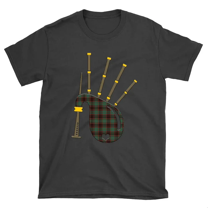 Buchan Ancient Tartan Bagpipes Round Neck Unisex T-Shirt TH8