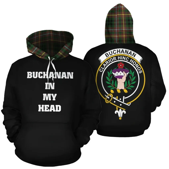 Buchanan Hunting In My Head Hoodie Tartan Scotland K32