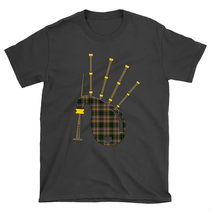 Buchanan Hunting Tartan Bagpipes Round Neck Unisex T-Shirt TH8