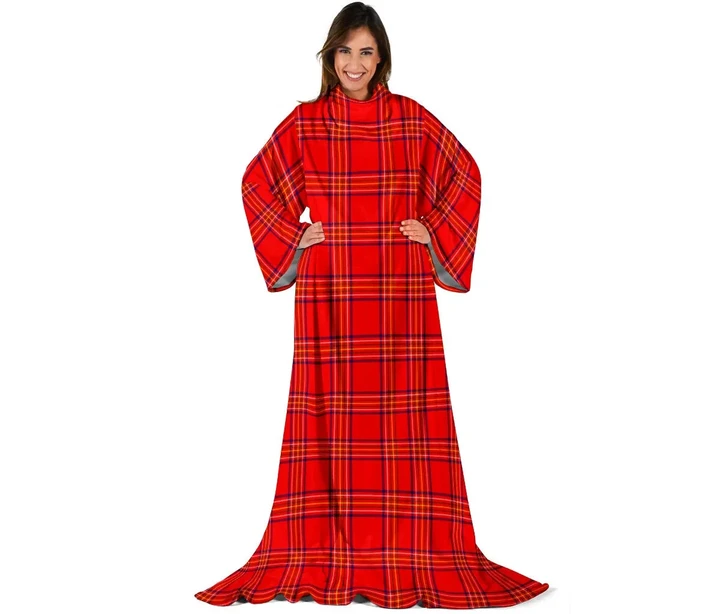Burnett Modern Tartan Clans Sleeve Blanket K6