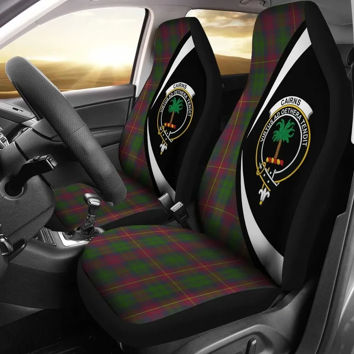 Cairns Tartan Clan Crest Car Seat Cover - Circle Style HJ4