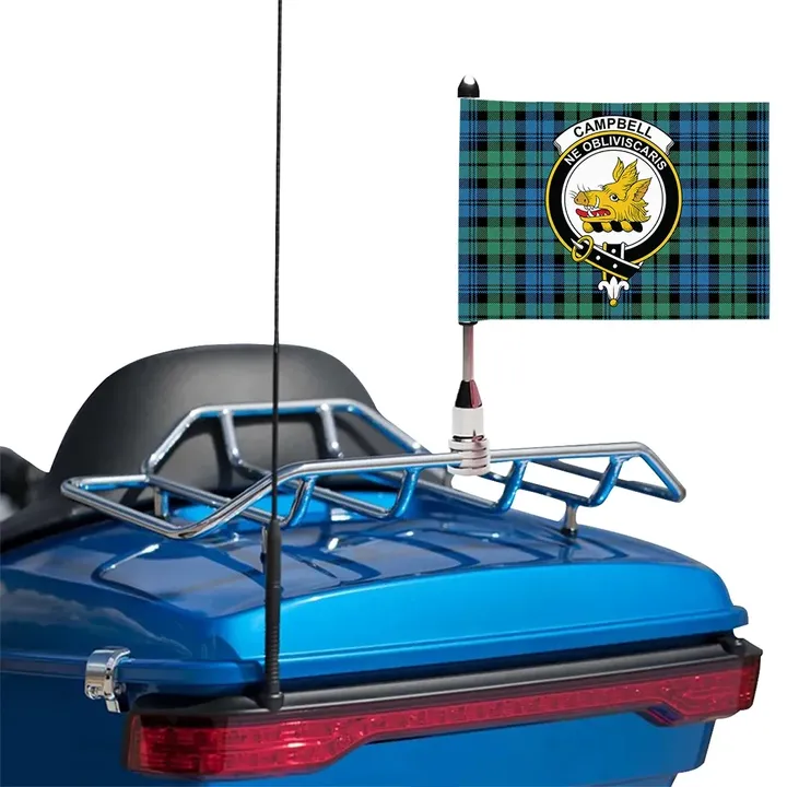 Campbell Ancient 01 Clan Crest Tartan Motorcycle Flag K32
