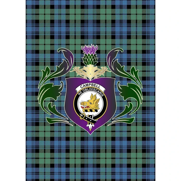 Campbell Ancient 01 Clan Garden Flag Royal Thistle Of Clan Badge K23