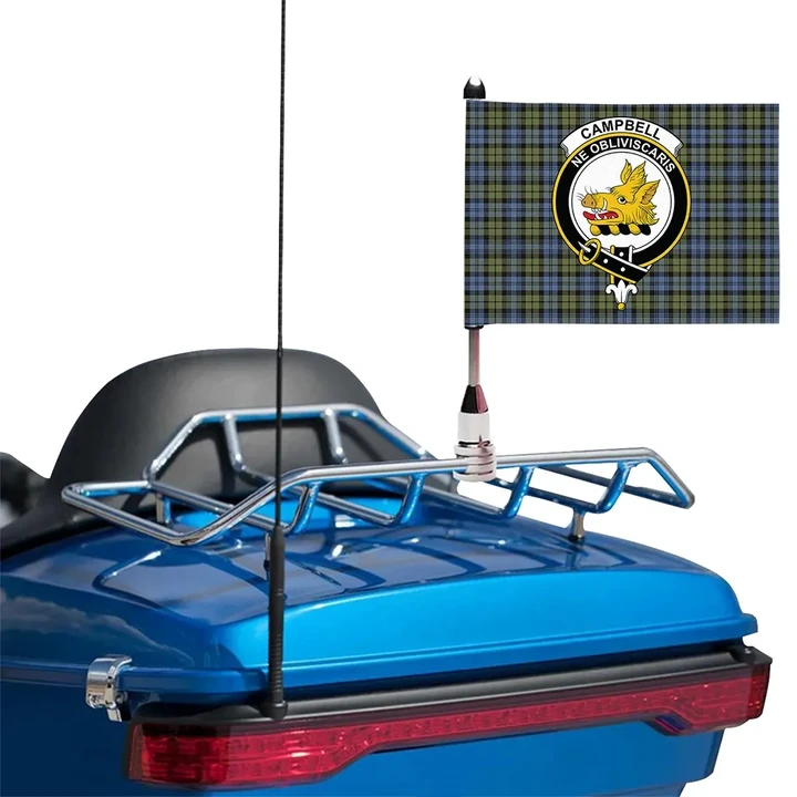 Campbell Faded Clan Crest Tartan Motorcycle Flag K32
