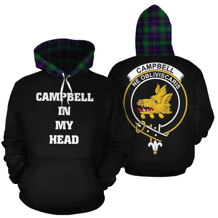 Campbell of Cawdor Modern In My Head Hoodie Tartan Scotland K32