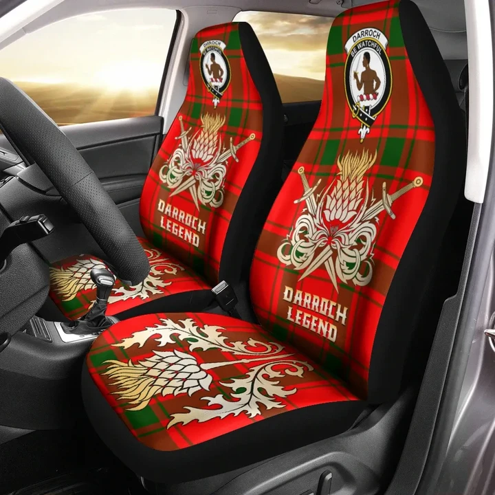 Car Seat Cover Darroch Clan Crest Gold Thistle Courage Symbol K32