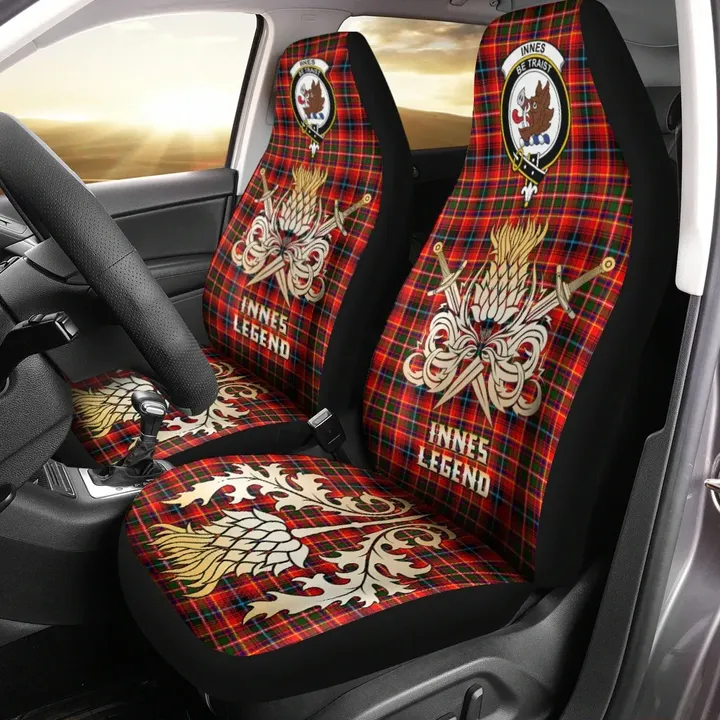 Car Seat Cover Innes Modern Clan Crest Gold Thistle Courage Symbol K32