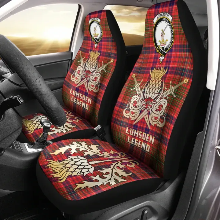 Car Seat Cover Lumsden Modern Clan Crest Gold Thistle Courage Symbol K32