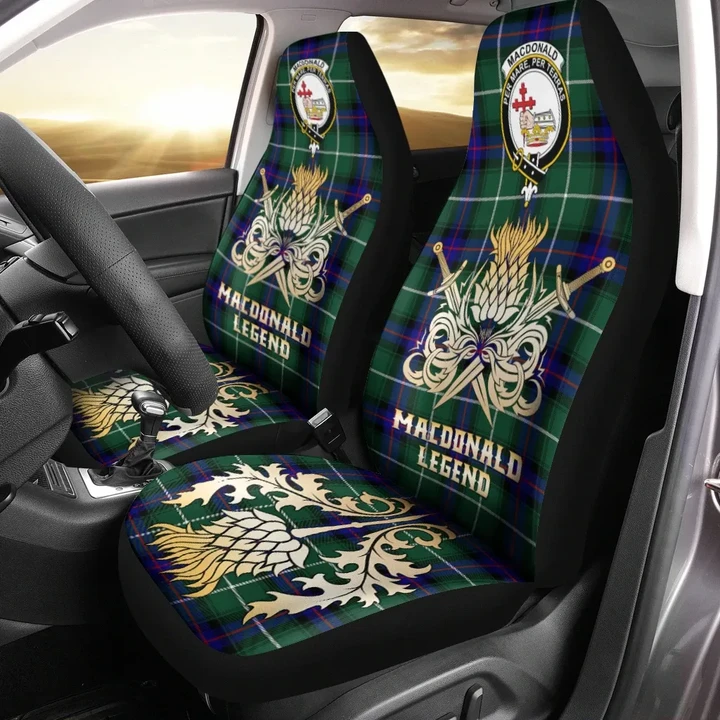 Car Seat Cover MacDonald of the Isles Hunting Modern Clan Crest Gold Thistle Courage Symbol K32