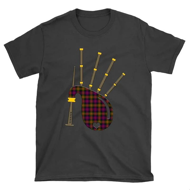 Carnegie Modern Tartan Bagpipes Round Neck Unisex T-Shirt TH8