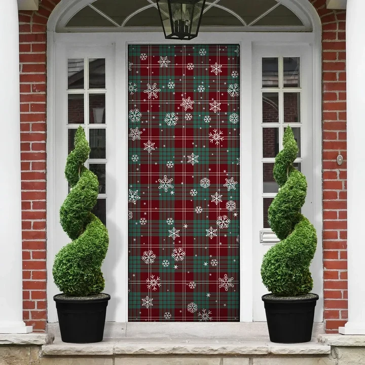 Crawford Modern Christmas Tartan Door Sock Cover K32