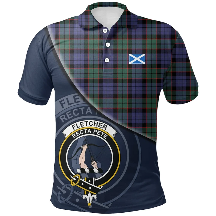 Fletcher Modern Polo Shirts Tartan Crest A30