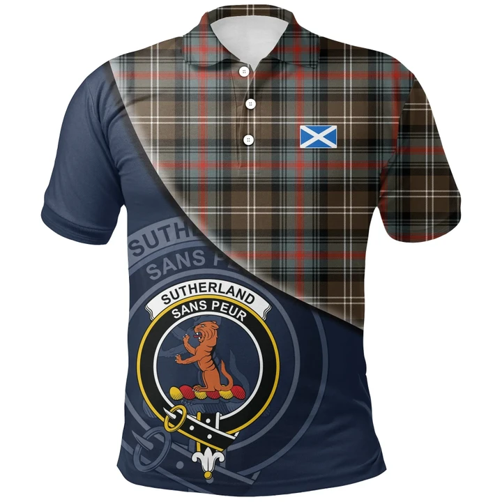 Sutherland Weathered Polo Shirts Tartan Crest A30