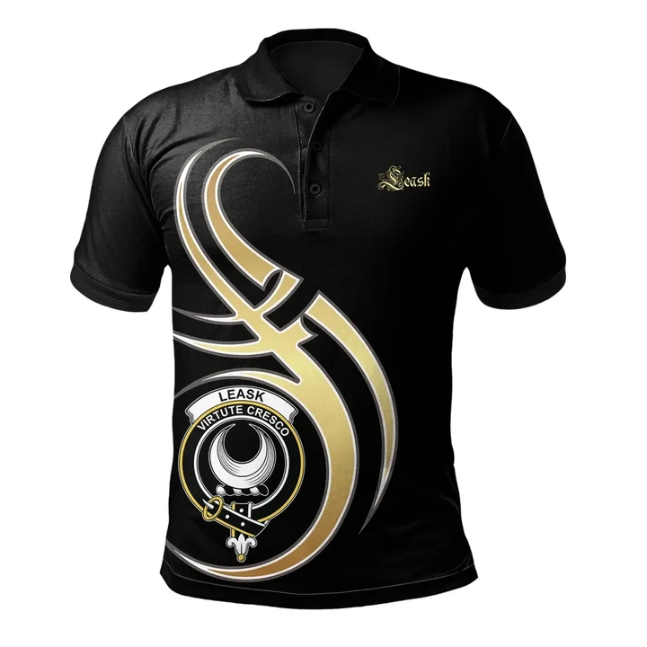 Leask Clan Believe In Me Polo Shirt - All Black Version