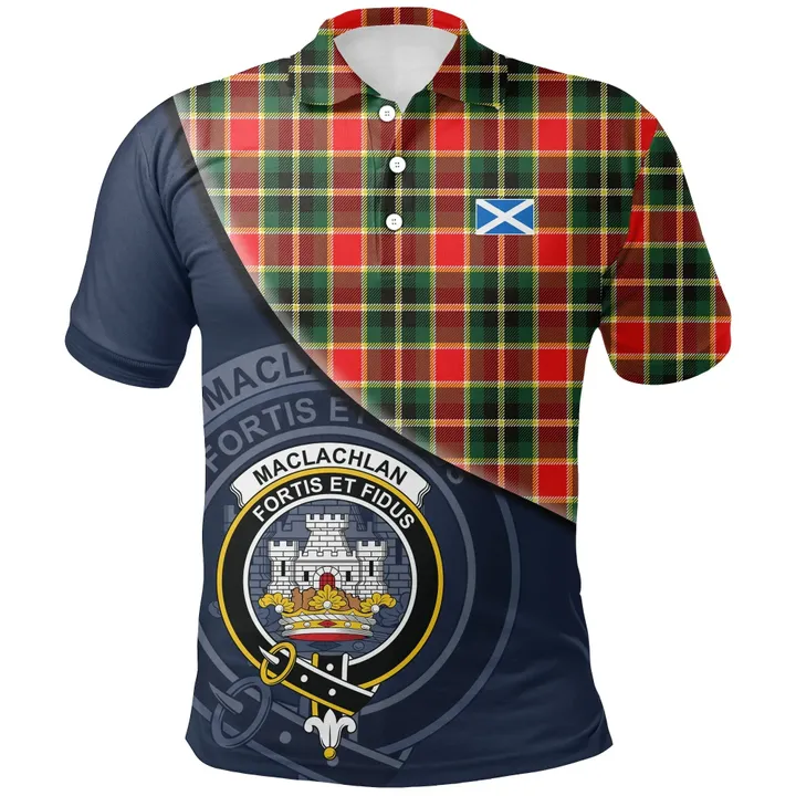 MacLachlan Hunting Modern Polo Shirts Tartan Crest A30