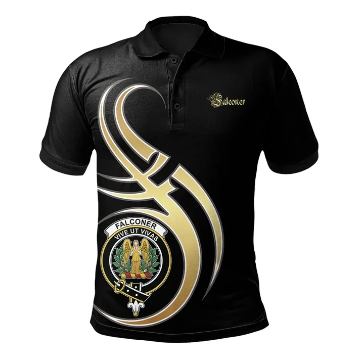 Falconer Clan Believe In Me Polo Shirt - All Black Version