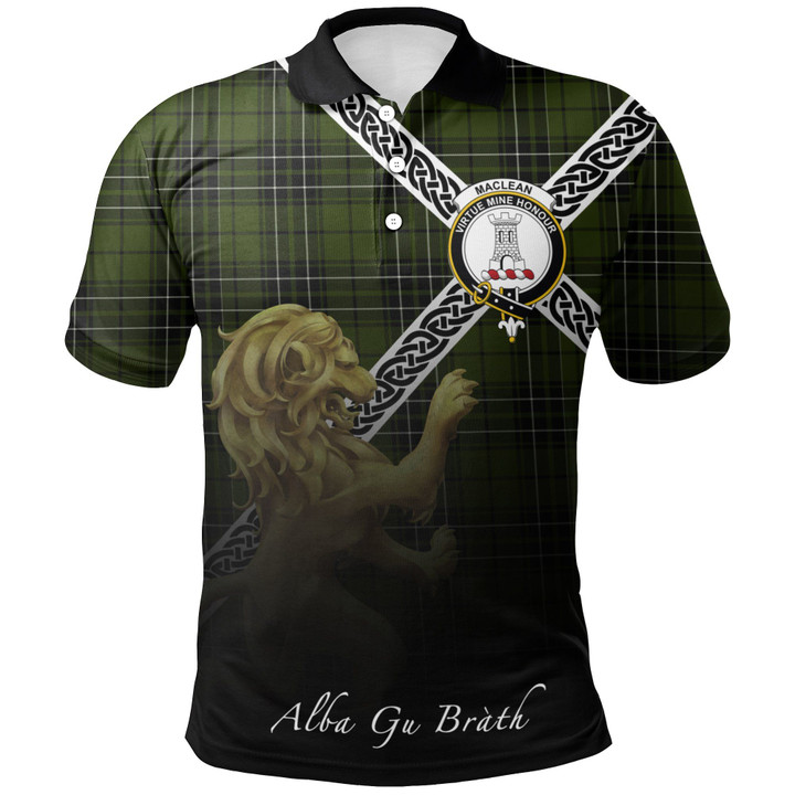 MacLean Hunting Ancient Polo Shirts Tartan Crest Celtic Scotland Lion A30