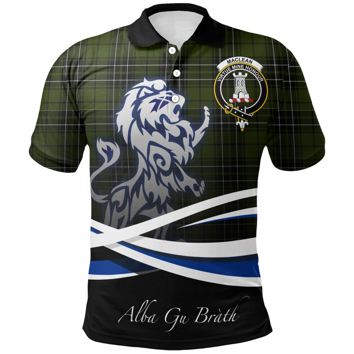 MacLean Hunting Polo Shirts Tartan Crest Scotland Lion A30