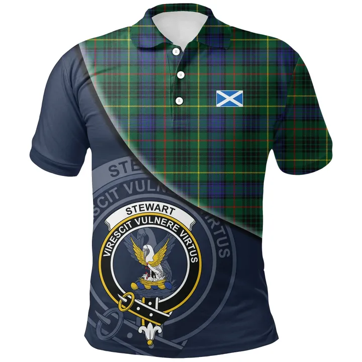 Stewart Hunting Modern Polo Shirts Tartan Crest A30
