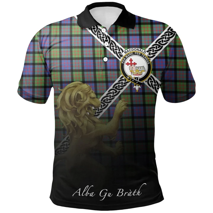 MacDonald Ancient Polo Shirts Tartan Crest Celtic Scotland Lion A30