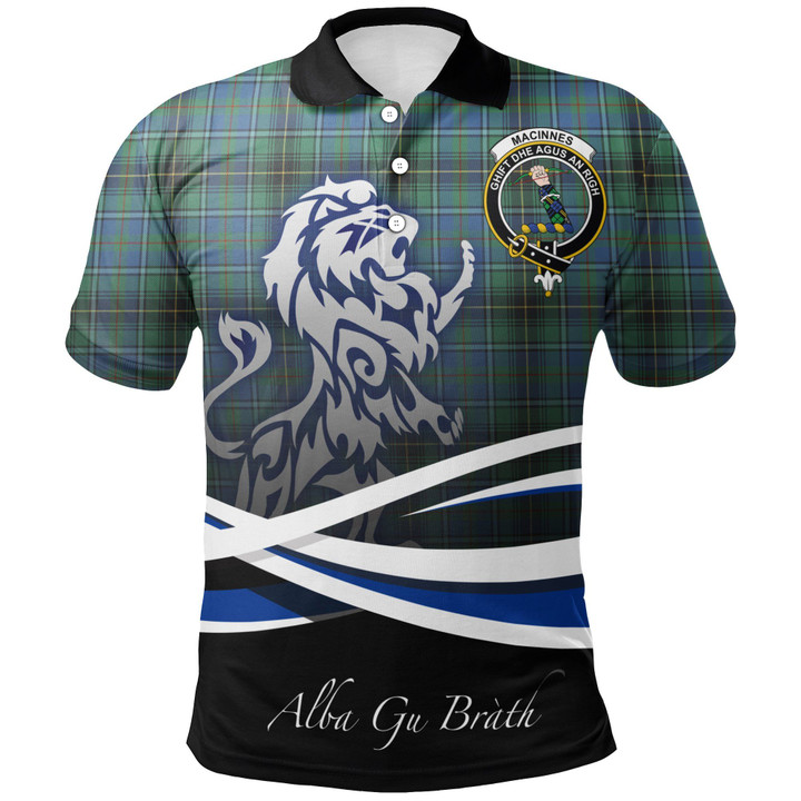 MacInnes Ancient Polo Shirts Tartan Crest Scotland Lion A30