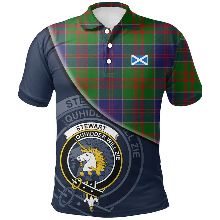 Stewart of Appin Hunting Modern Polo Shirts Tartan Crest A30