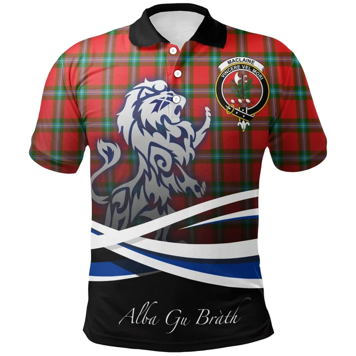 MacLaine of Loch Buie Polo Shirts Tartan Crest Scotland Lion A30