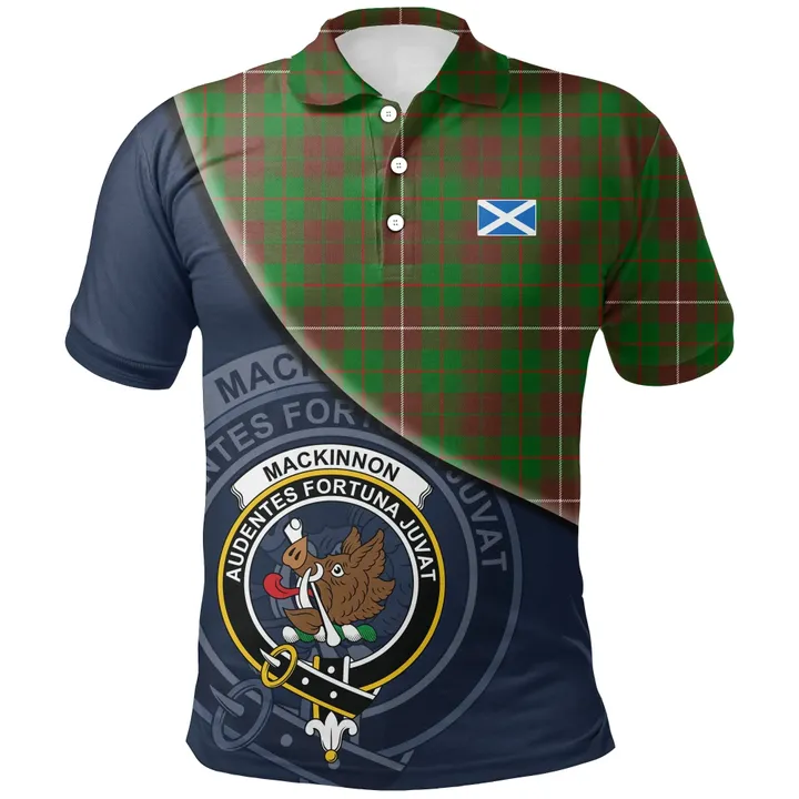 MacKinnon Hunting Modern Polo Shirts Tartan Crest A30