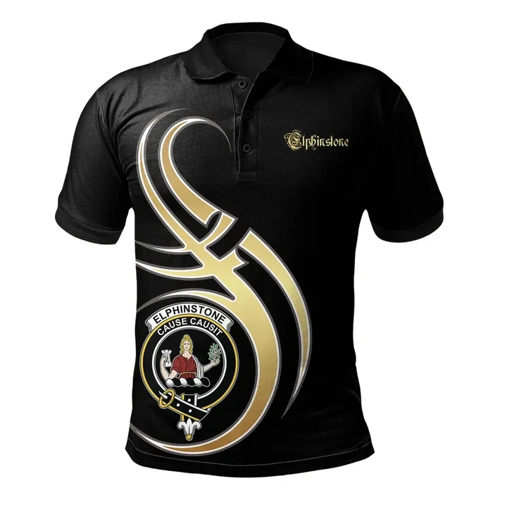 Elphinstone Clan Believe In Me Polo Shirt - All Black Version