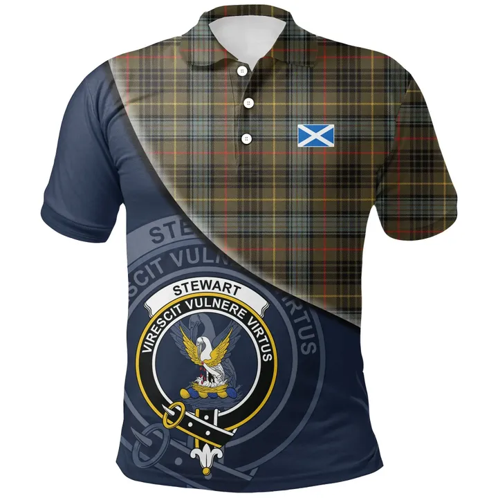 Stewart Hunting Weathered Polo Shirts Tartan Crest A30