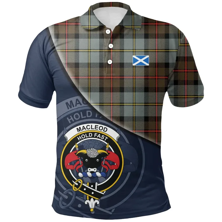 MacLeod of Harris Weathered Polo Shirts Tartan Crest A30