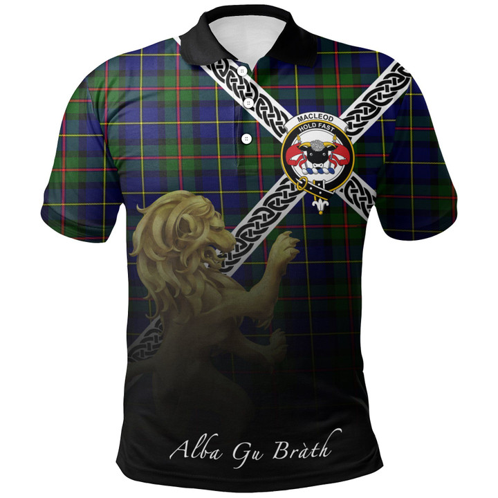 MacLeod of Harris Modern Polo Shirts Tartan Crest Celtic Scotland Lion A30