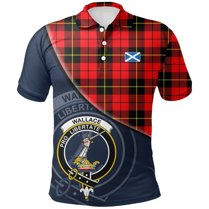 Wallace Hunting - Red Polo Shirts Tartan Crest A30