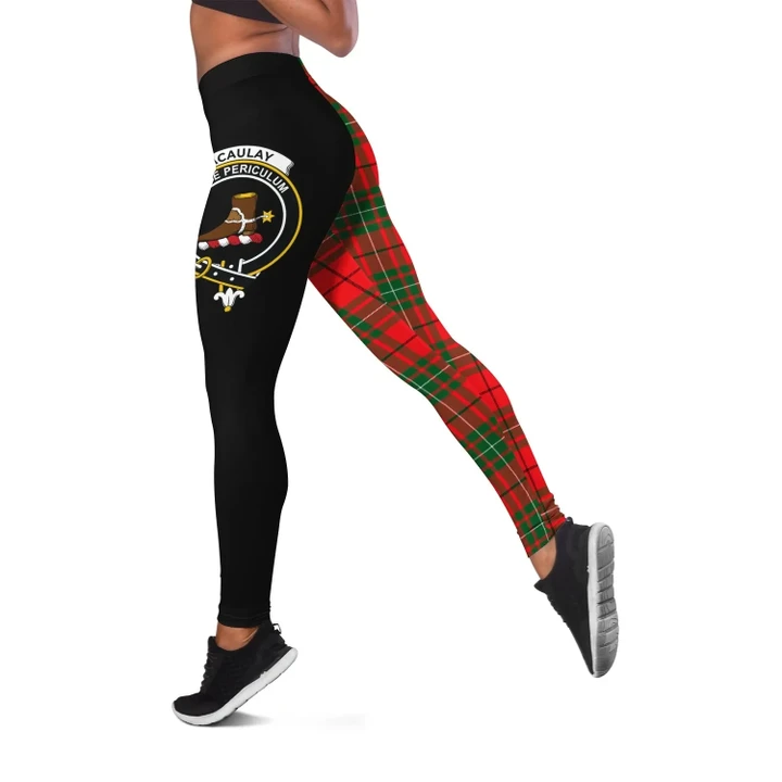 MacAulay Modern Crest Tartan Leggings | Over 500 Tartans | Special Custom Design