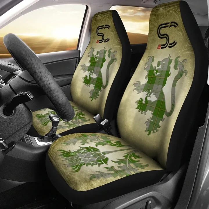Cunningham Dress Green Dancers Tartan Car Seat Cover Lion and Thistle Special Style TH8