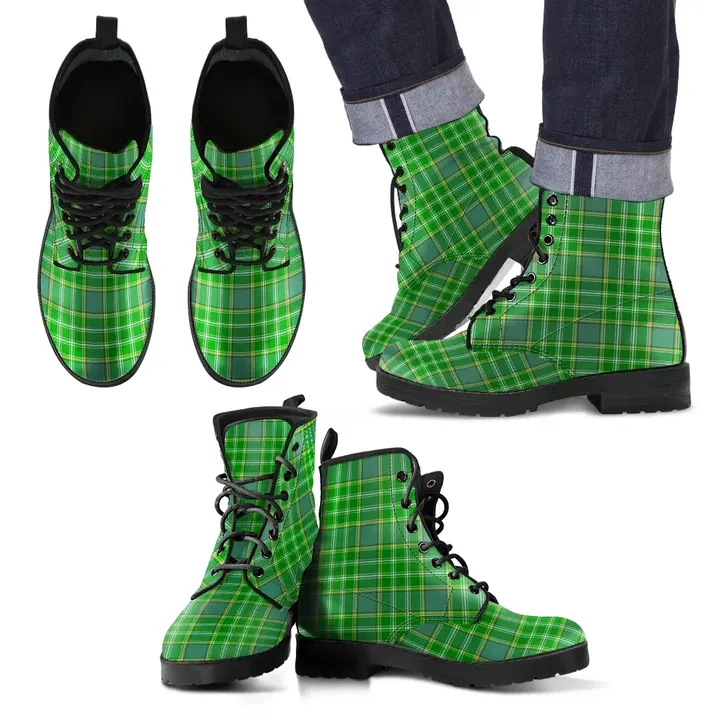 Currie Tartan Leather Boots A9