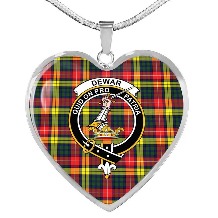 Dewar Tartan Crest Heart Necklace HJ4