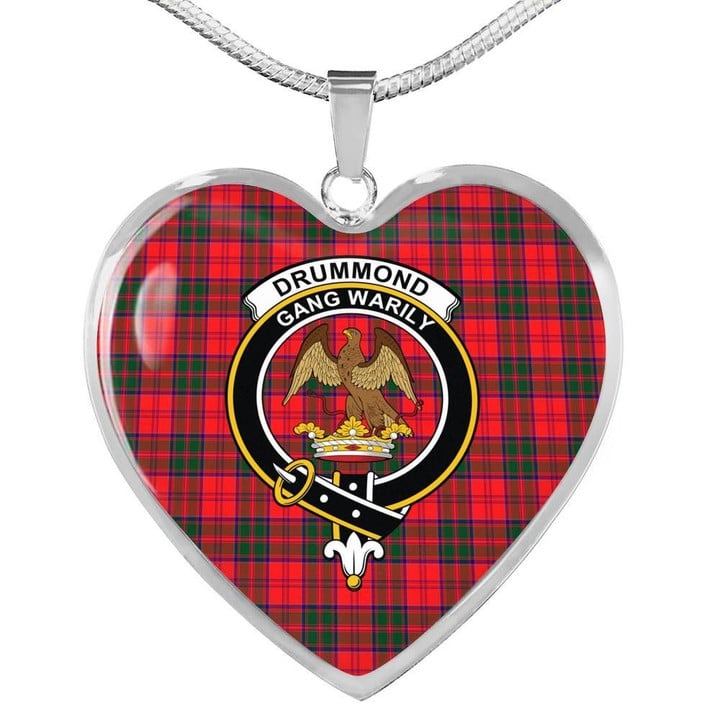 Drummond Modern Tartan Crest Heart Necklace HJ4
