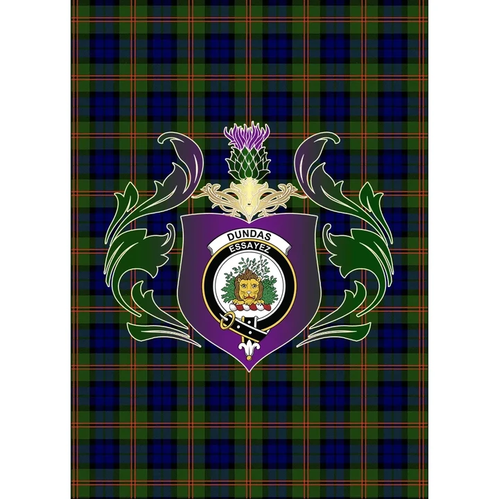 Dundas Modern 02 Clan Garden Flag Royal Thistle Of Clan Badge K23